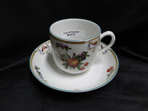 Mottahedeh Duke of Gloucester, Fruit: Flat Cup & Saucer Set, 2 3/4", Motif D