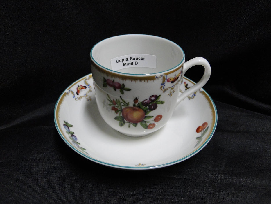 Mottahedeh Duke of Gloucester, Fruit: Flat Cup & Saucer Set, 2 3/4", Motif D