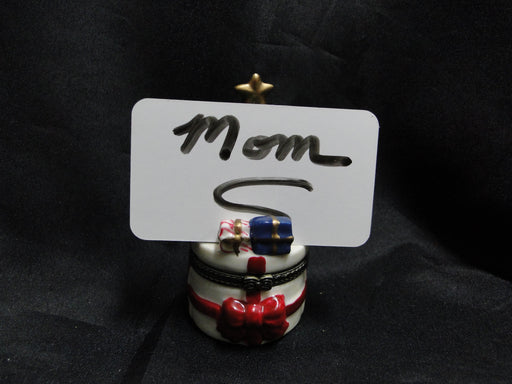 Christmas Tree with Presents: Hinged Trinket Box / Place Card Holder, 4" Tall
