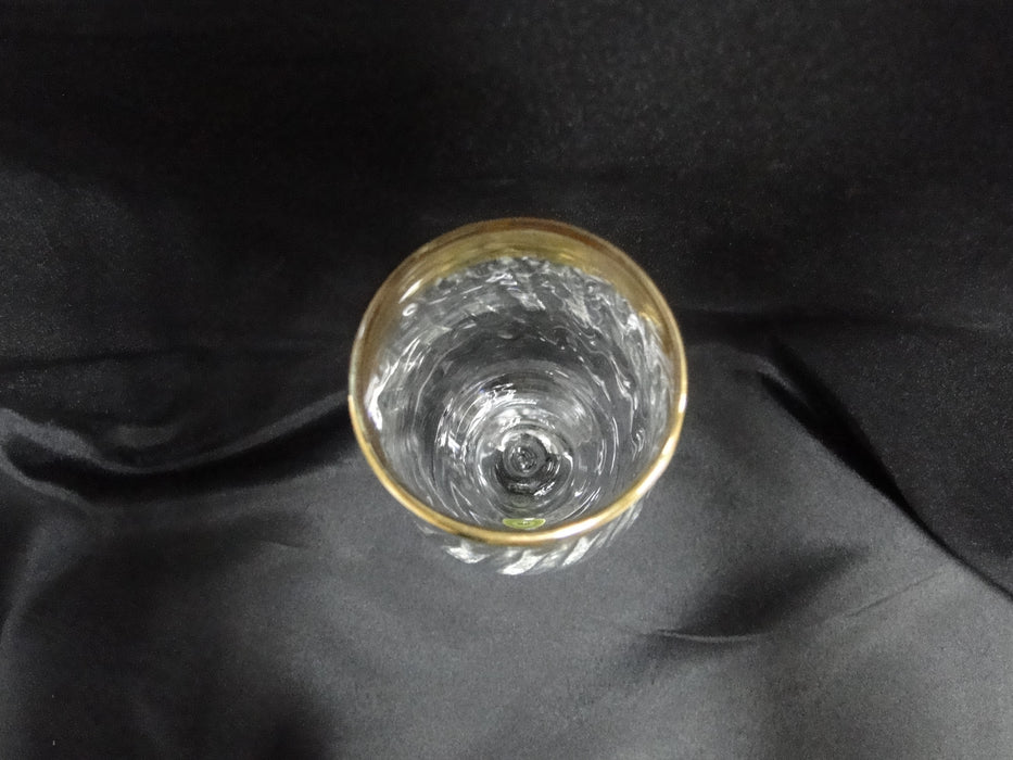 Cristalleria Fratelli Fumo Gold Encrusted Greek Key: Set of 6 Wine Glasses 7.5"