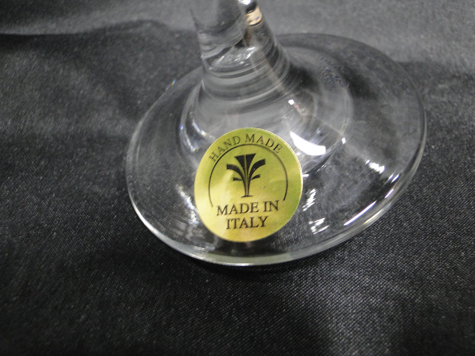 Cristalleria Fratelli Fumo Gold Encrusted Greek Key: Set of 6 Wine Glasses 7.5"