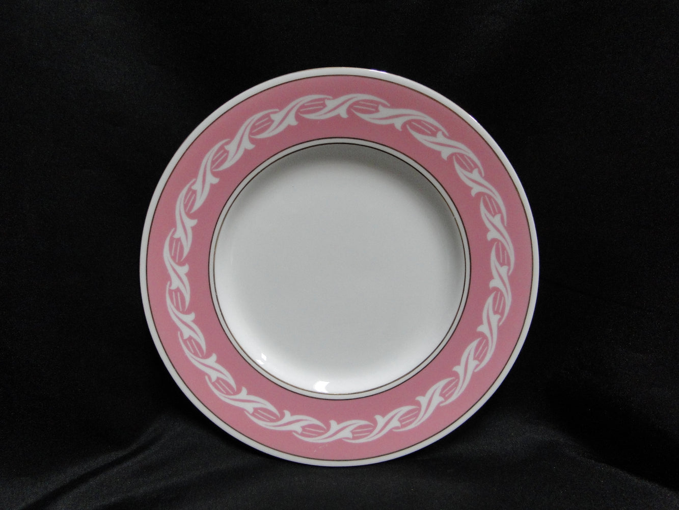 Minton Eton, Pink Band w/ White Design, Gold Trim: Salad Plate (s), 7 3/4"