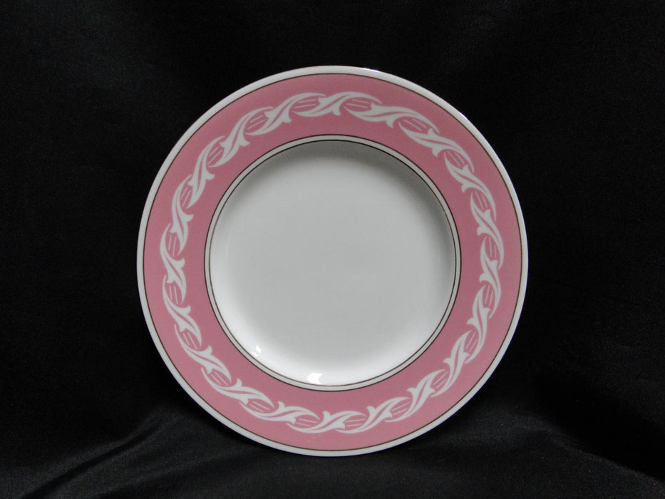 Minton Eton, Pink Band w/ White Design, Gold Trim: Salad Plate (s), 7 3/4"