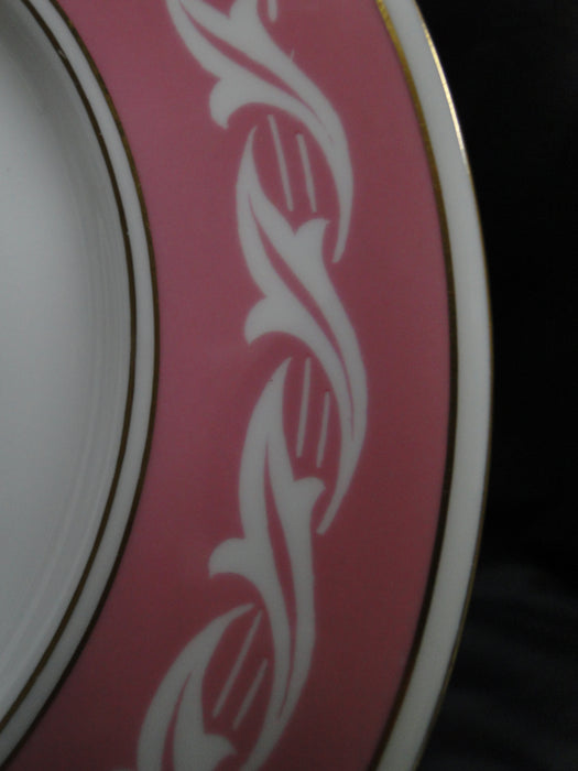 Minton Eton, Pink Band w/ White Design, Gold Trim: Salad Plate (s), 7 3/4"