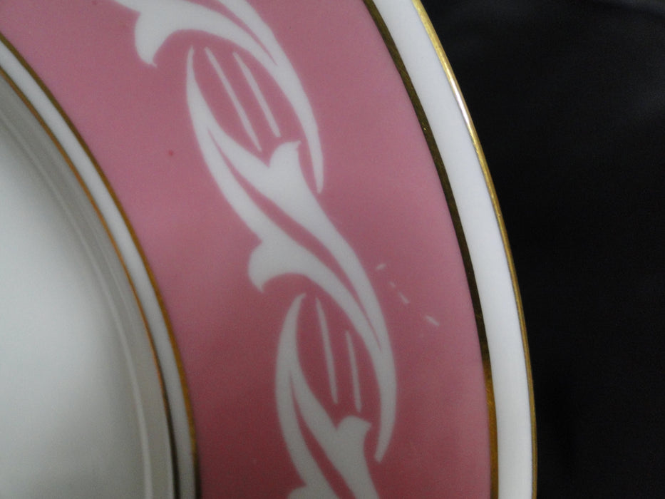 Minton Eton, Pink Band w/ White Design, Gold Trim: Salad Plate (s), 7 3/4"