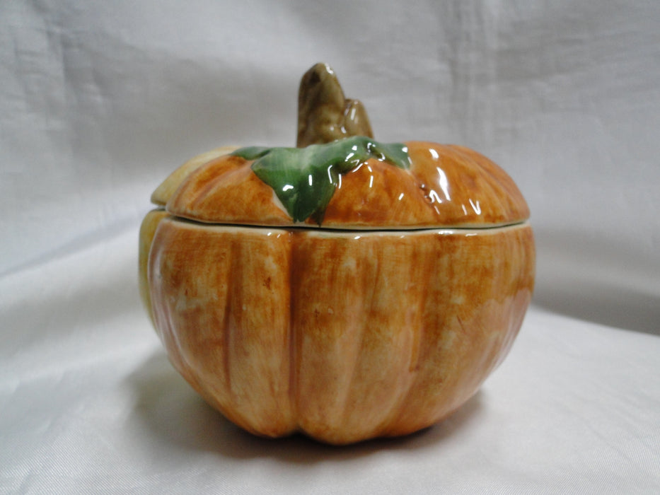 Ceramic Pumpkin Shape: Soup Bowl / Candy Dish w/ Lid, 14oz