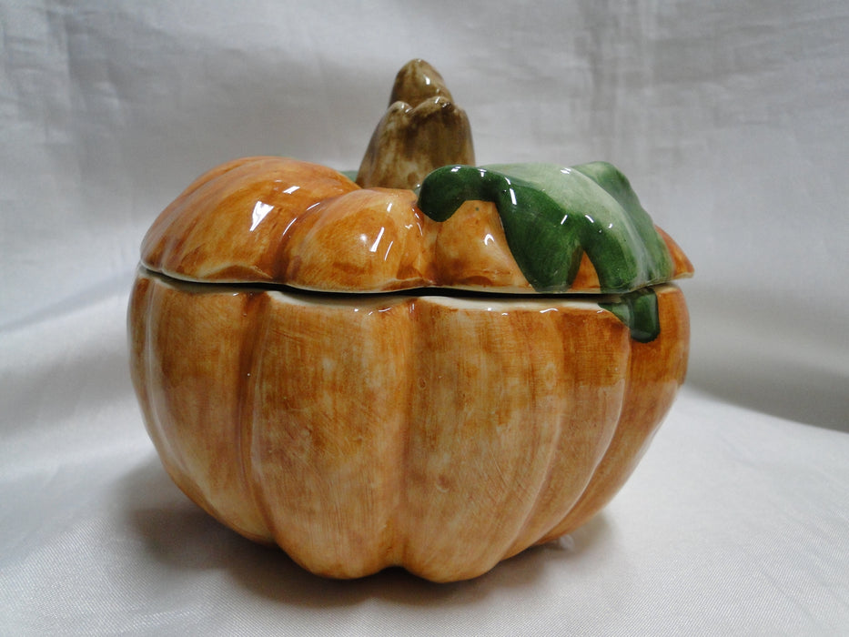 Ceramic Pumpkin Shape: Soup Bowl / Candy Dish w/ Lid, 14oz