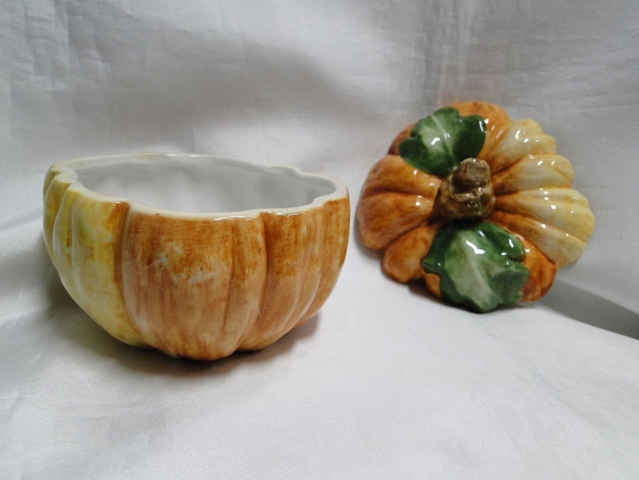 Ceramic Pumpkin Shape: Soup Bowl / Candy Dish w/ Lid, 14oz
