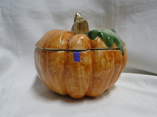 Ceramic Pumpkin Shape: Soup Bowl / Candy Dish w/ Lid, 14oz, As Is