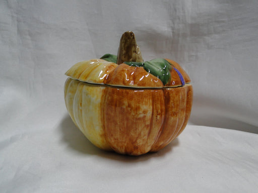 Ceramic Pumpkin Shape: Soup Bowl / Candy Dish w/ Lid, 14oz, As Is