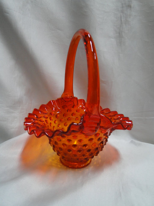 Fenton Hobnail Orange: Basket, 8 1/4" x 6 3/4" x 5 1/4"