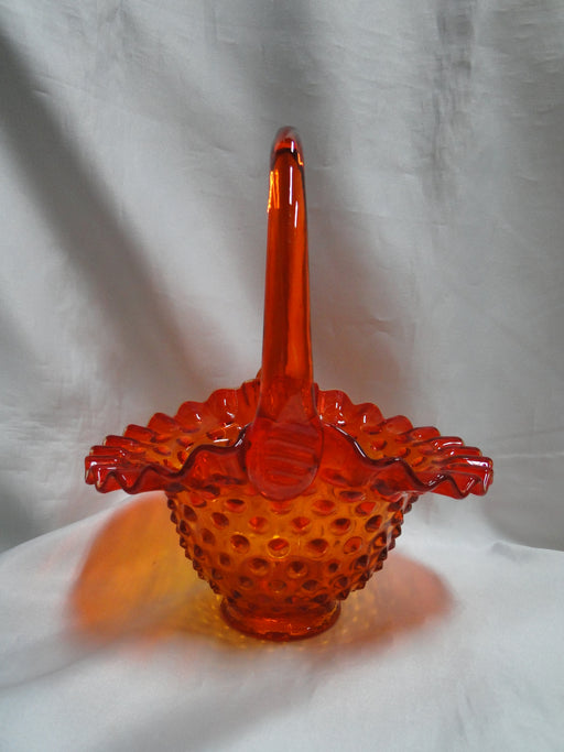 Fenton Hobnail Orange: Basket, 8 1/4" x 6 3/4" x 5 1/4"