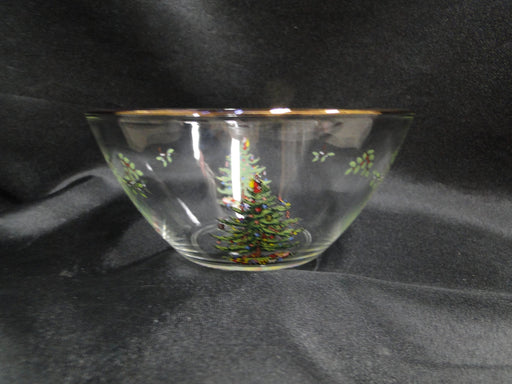 Spode Christmas Tree, Clear Glass w/ Gold Trim: Individual Salad Bowl (s) 5 1/2"