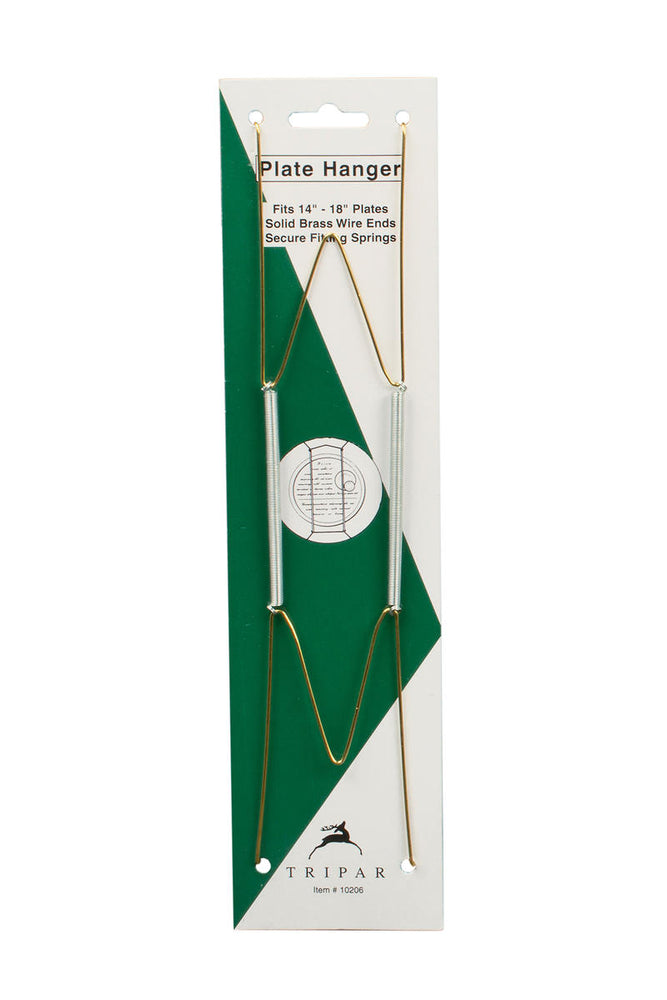 Tripar Smooth Brass Wire Display Hanger (s) for one 14" - 18" Plate
