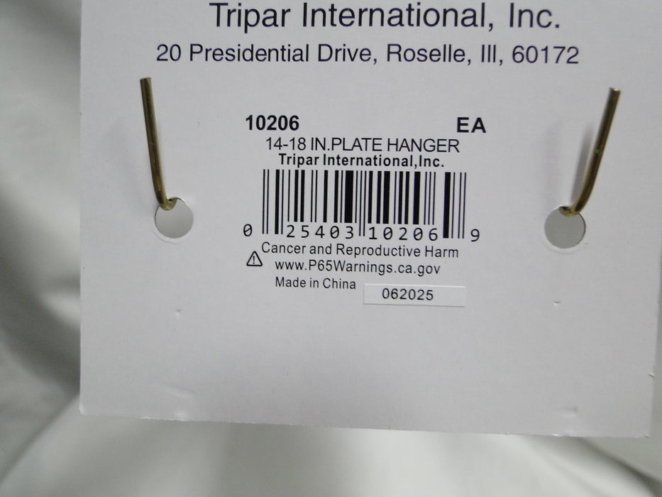 Tripar Smooth Brass Wire Display Hanger (s) for one 14" - 18" Plate