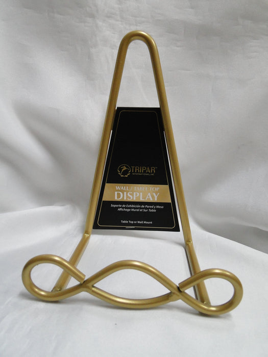 Tripar Gold Metal Loop Design Table Top / Wall Stand for One Plate / Bowl, 8"