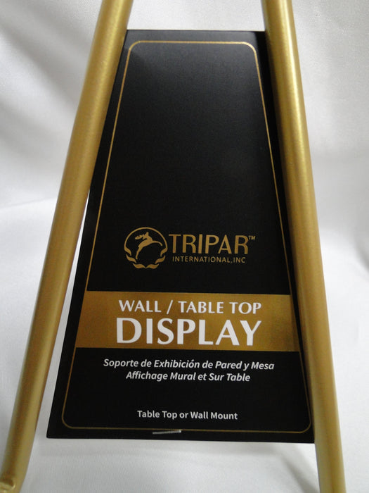 Tripar Gold Metal Loop Design Table Top / Wall Stand for One Plate / Bowl, 8"