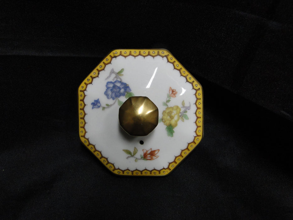 Haviland Eden, Birds & Flowers, Mustard Band: Coffee Pot & Lid, 7 1/4", As Is