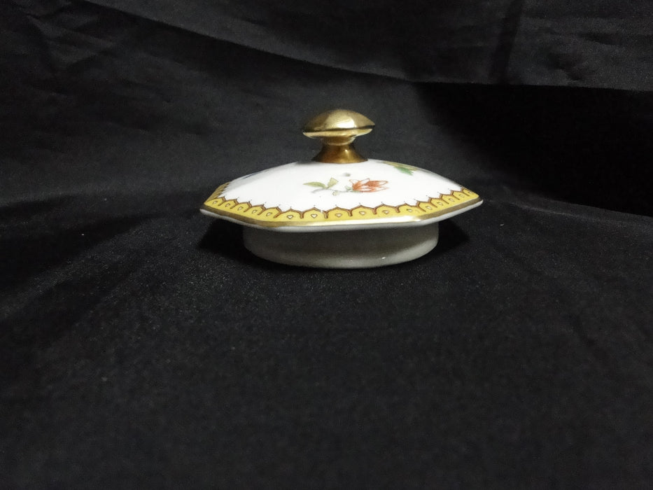 Haviland Eden, Birds & Flowers, Mustard Band: Coffee Pot & Lid, 7 1/4", As Is