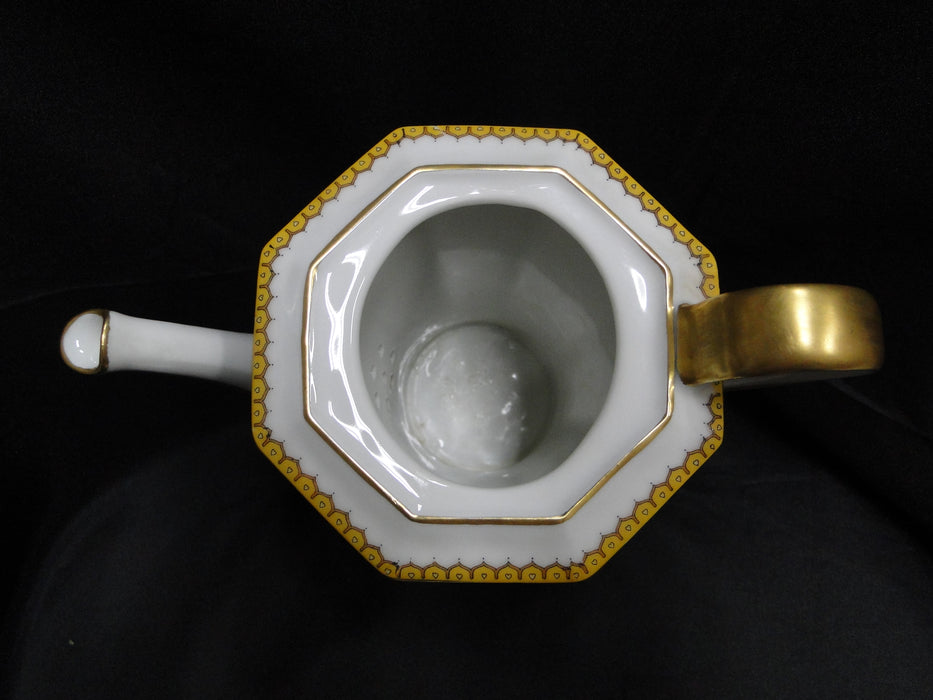 Haviland Eden, Birds & Flowers, Mustard Band: Coffee Pot & Lid, 7 1/4", As Is