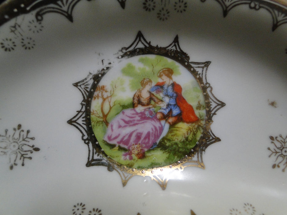 Royal Vienna Love Scene, Beehive Mark: Crescent Dish, 7 1/4" x 3 1/2"