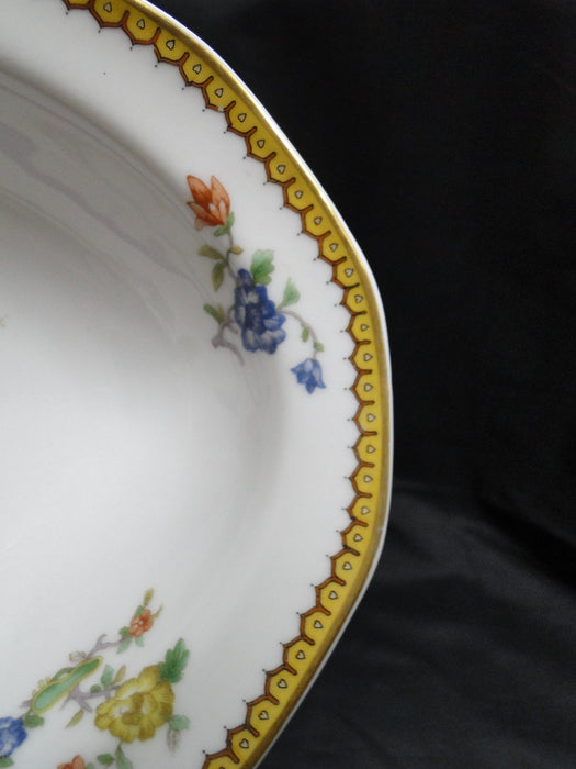 Haviland Eden, Birds & Flowers, Mustard Band: Oval Serving Bowl, As Is