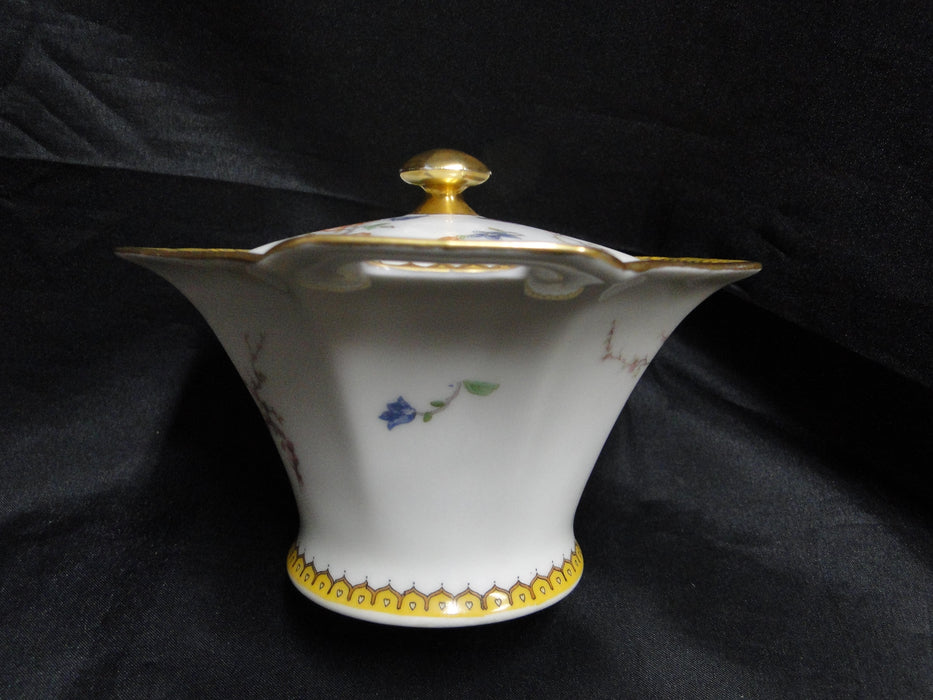 Haviland Eden, Birds & Flowers, Mustard Band: Sugar Bowl & Lid, As Is