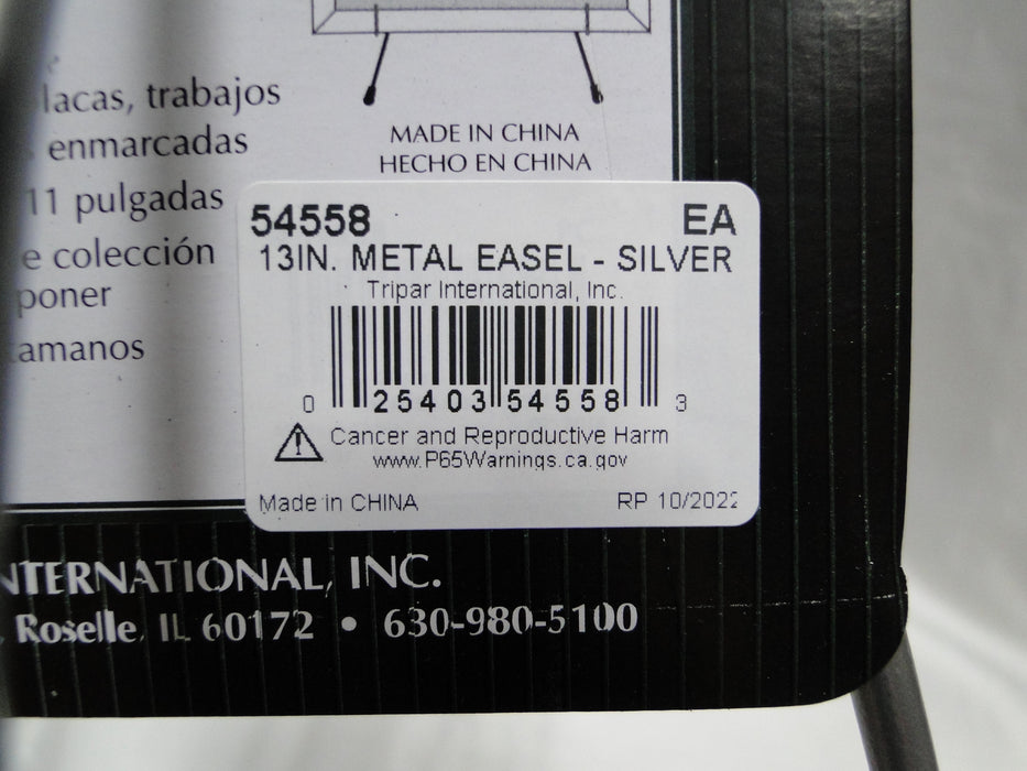Tripar Silver Straight Bracket Metal Display Easel for One 8"-11" Item