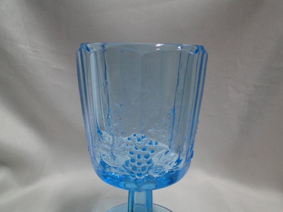 Westmoreland Paneled Grape Blue, Pressed: Water or Wine Goblet, 5 7/8", As Is