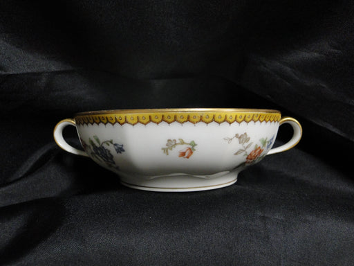 Haviland Eden, Birds & Flowers, Mustard Band: Cream Soup Bowl Only, Rajah