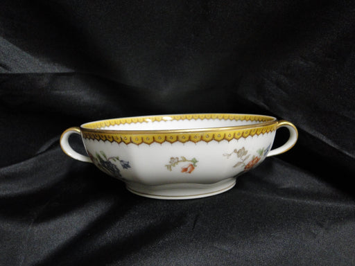 Haviland Eden, Birds & Flowers, Mustard Band: Cream Soup Bowl Only, Rajah