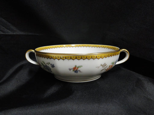 Haviland Eden, Birds & Flowers, Mustard Band: Cream Soup Bowl Only