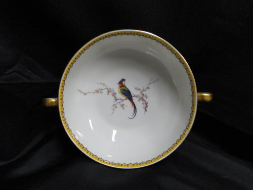 Haviland Eden, Birds & Flowers, Mustard Band: Cream Soup Bowl Only