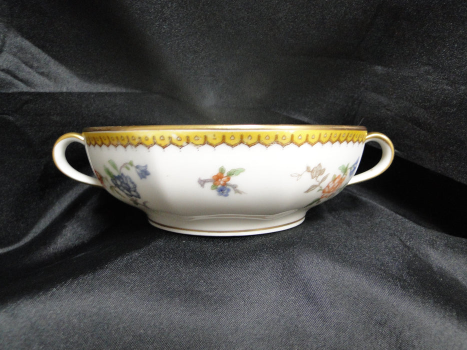 Haviland Eden, Birds & Flowers, Mustard Band: Cream Soup Bowl Only