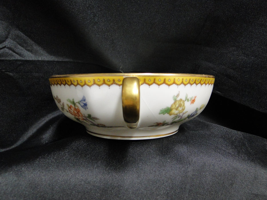 Haviland Eden, Birds & Flowers, Mustard Band: Cream Soup Bowl Only