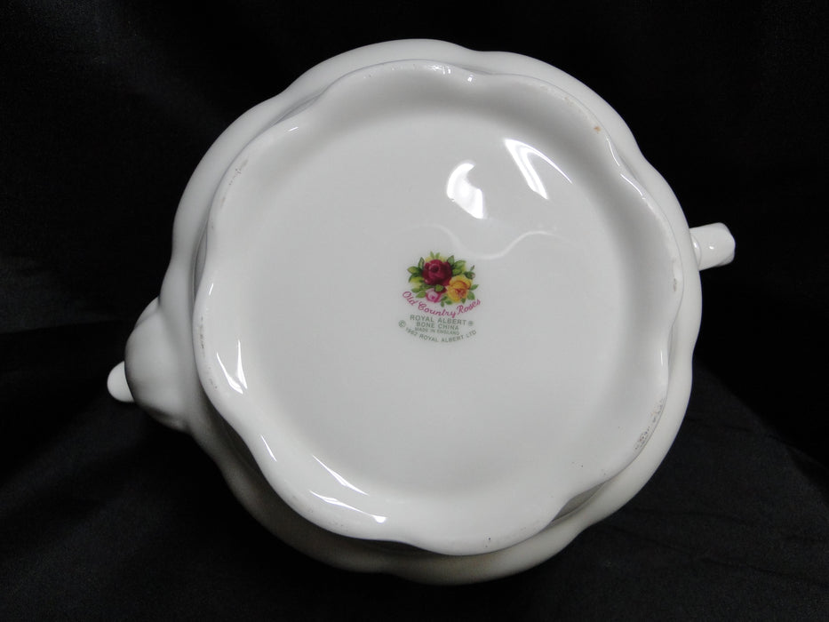 Royal Albert Old Country Roses, England: Teapot & Lid, 7 1/2" Tall, Flat Opening