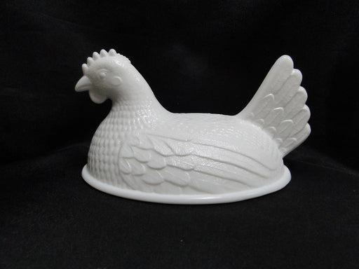 Indiana Glass Milk Glass: Hen Only from Hen on a Nest, 6" Long, As Is, No Nest