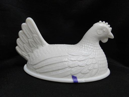 Indiana Glass Milk Glass: Hen Only from Hen on a Nest, 6" Long, As Is, No Nest
