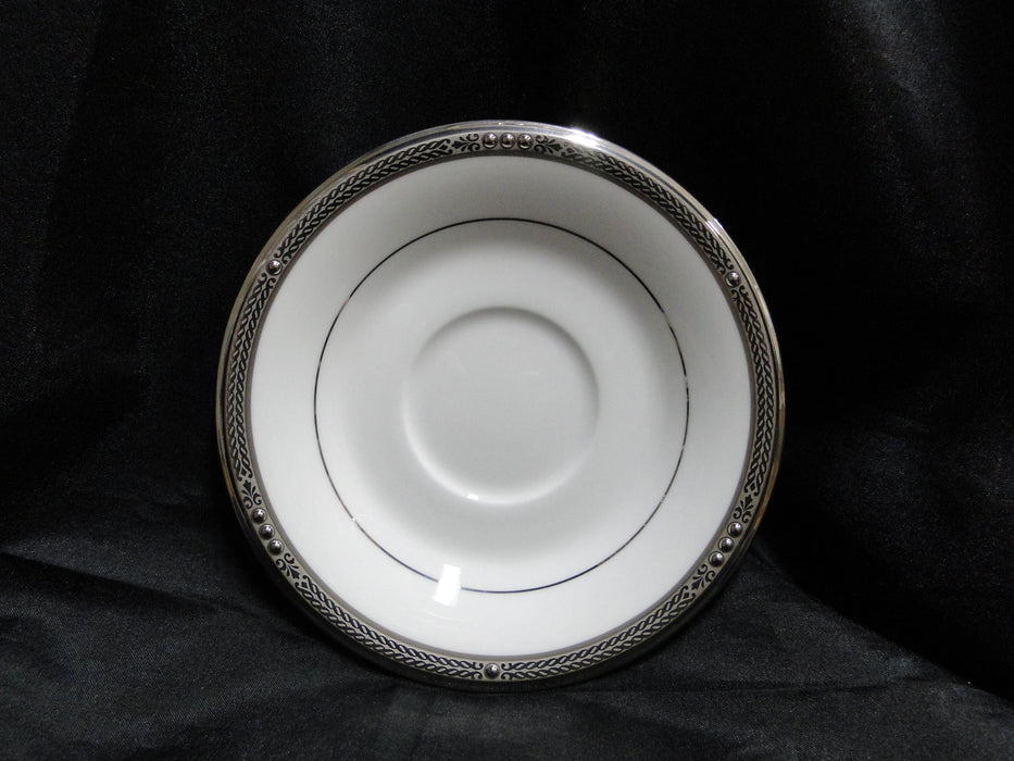 Noritake Chatelaine Platinum, 4801, Encrusted: Cup & Saucer Set (s), 3 1/8" Tall