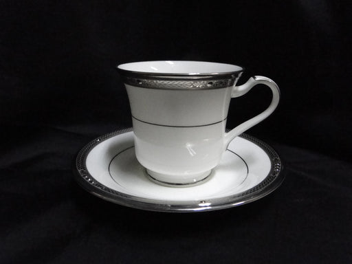 Noritake Chatelaine Platinum, 4801, Encrusted: Cup & Saucer Set (s), 3 1/8" Tall