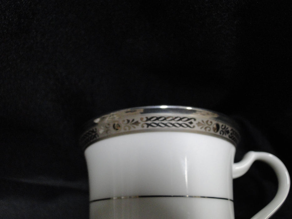 Noritake Chatelaine Platinum, 4801, Encrusted: Cup & Saucer Set (s), 3 1/8" Tall