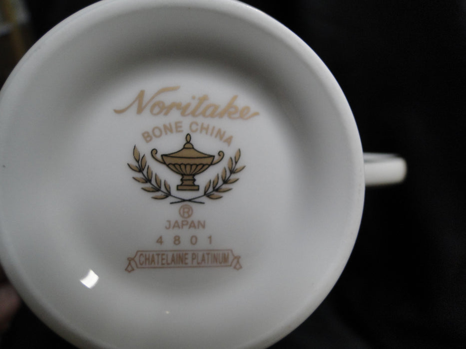 Noritake Chatelaine Platinum, 4801, Encrusted: Cup & Saucer Set (s), 3 1/8" Tall