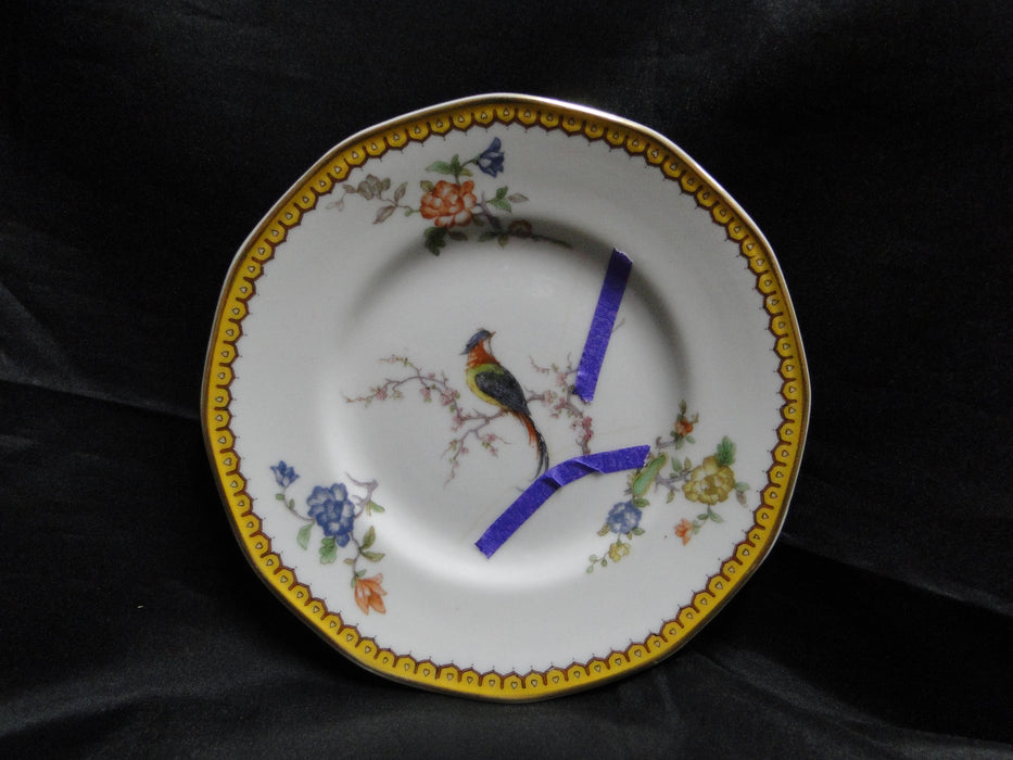 Haviland Eden, Birds & Flowers, Mustard Band: Bread Plate, 6 3/8", As Is