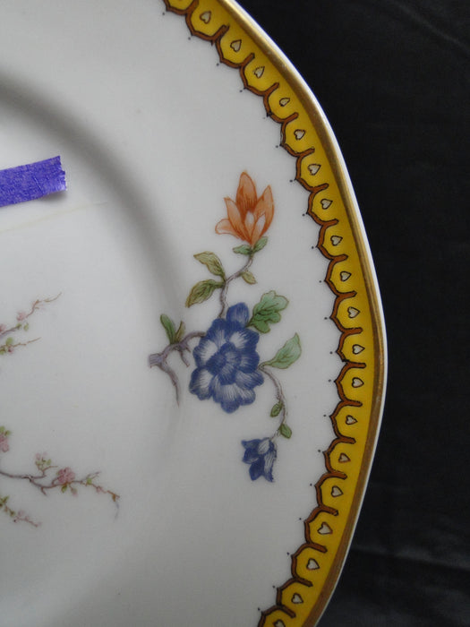 Haviland Eden, Birds & Flowers, Mustard Band: Bread Plate, 6 3/8", As Is