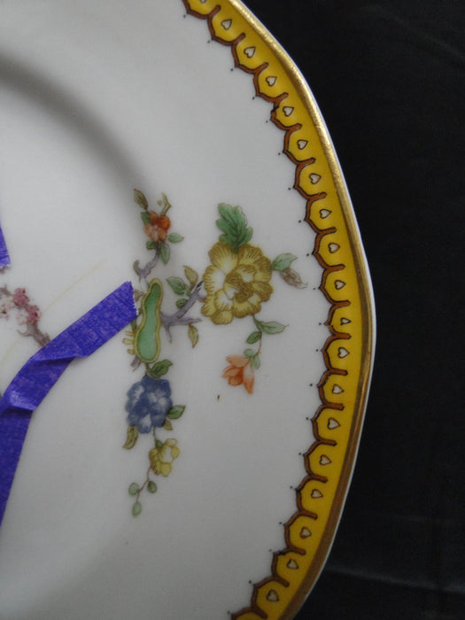 Haviland Eden, Birds & Flowers, Mustard Band: Bread Plate, 6 3/8", As Is