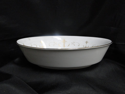 Noritake Courtney, 6520, Gold & White Scrolls: Oval Serving Bowl, 9 1/2"