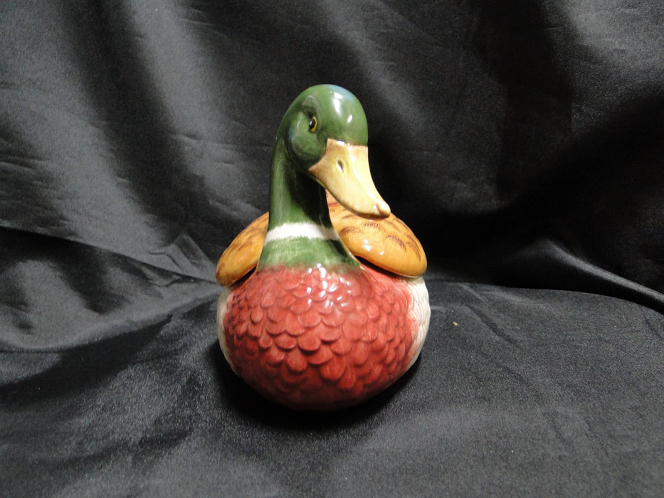 Fitz & Floyd Essentials: Mallard Duck Shaped Box / Dish w/ Lid, 7 1/2" Long