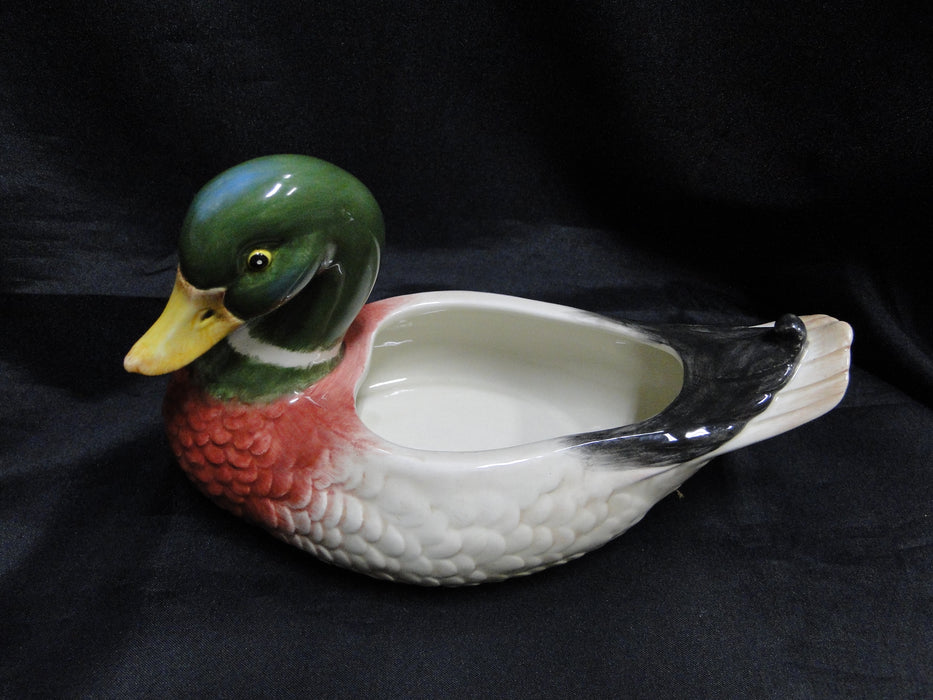 Fitz & Floyd Essentials: Mallard Duck Shaped Box / Dish w/ Lid, 7 1/2" Long