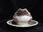 Mason's Vista Pink, Transferware: Round Gravy Boat w/ Att Underplate, Crazing