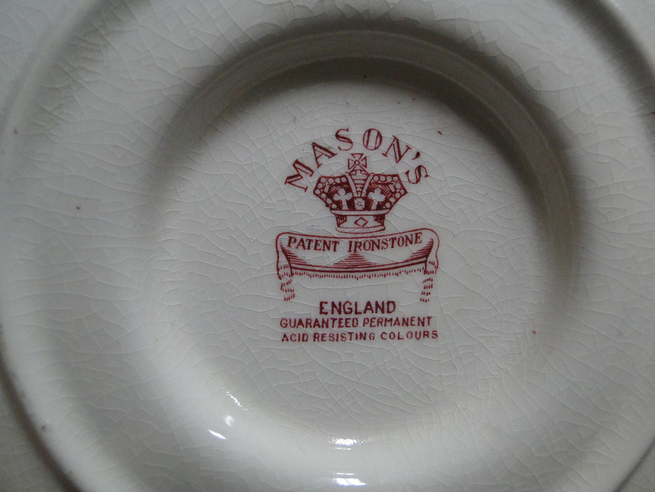 Mason's Vista Pink, Transferware: Round Gravy Boat w/ Att Underplate, Crazing
